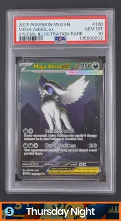 2025 POKEMON MEG EN #180/132 MEGA ABSOL EX SPECIAL ILLUSTRATION RARE PSA 10 - Image 1