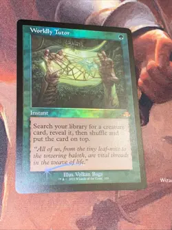 Worldly Tutor Mtg X1 Dominaria Remastered Nm Retro Frame Foil - Image 1