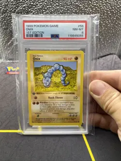 Pokemon PSA 8 Onix 1st Edition Shadowless Base Set 56/102 WOTC 1999 - Image 1