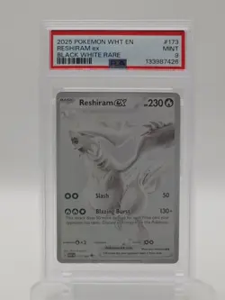 PSA 9 Pokemon Reshiram ex 173/086 Sv: White Flare Holo - Image 1