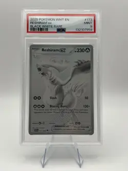 PSA 9 Pokemon Reshiram ex 173/086 Sv: White Flare Holo - Image 1