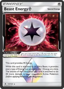 Beast Energy Prism Star - 117/131 - Pokemon Forbidden Light Sun Moon Card NM - Image 1