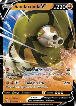Sandaconda V - 108/192 - Pokemon Rebel Clash Sword & Shield Ultra Rare Card NM - Image 1