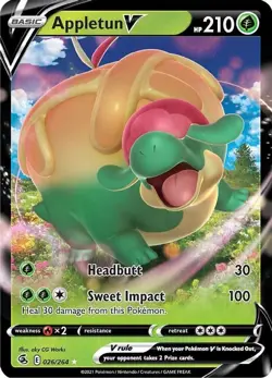 Appletun V - 026/264 - Pokemon Fusion Strike Sword & Shield Ultra Rare Card NM - Image 1