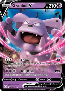 Granbull V - 057/172 - Pokemon Brilliant Stars Sword & Shield Ultra Rare Card NM - Image 1