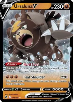 Ursaluna V - 102/195 - Pokemon Silver Tempest Sword & Shield Ultra Rare Card NM - Image 1