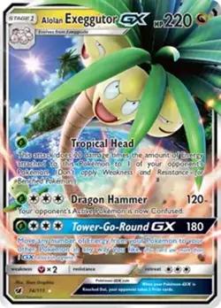 Alolan Exeggutor GX - 74/111 - Pokemon Crimson Invasion Sun Moon Rare Card NM - Image 1