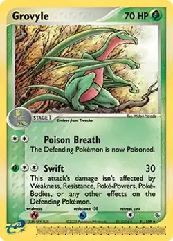 Grovyle - 31/109 - Pokemon Ex Ruby & Sapphire Non-Holo Card MP - Image 1