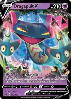 Dragapult V - 092/192 - Pokemon Rebel Clash Sword & Shield Ultra Rare Card NM - Image 1