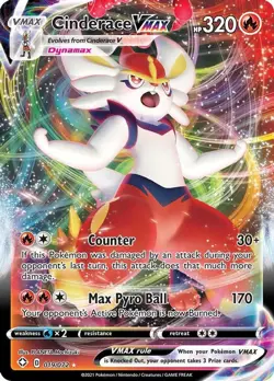 Cinderace VMAX - 019/072 - Pokemon Shining Fates Sword & Shield Rare Card NM - Image 1