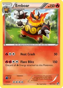 Emboar - 19/114 - Pokemon Black and White Holo Rare Card LP - Image 1