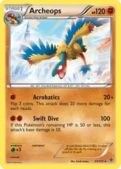 Archeops - 54/101 - Pokemon Plasma Blast Black & White Holo Rare Card NM - Image 1