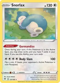 Snorlax - 131/185 - Pokemon Vivid Voltage Sword & Shield Holo Rare Card NM - Image 1