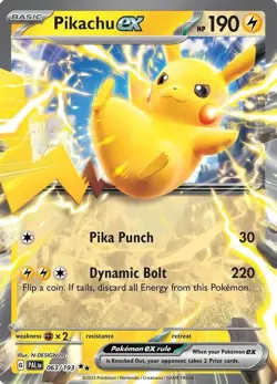 Pikachu ex - 063/193 - Pokemon Paldea Evolved Ultra Rare Card NM - Image 1