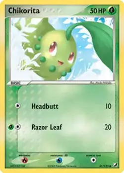 Chikorita - 51/115 - Pokemon Ex Ex Unseen Forces Non-Holo Card NM - Image 1