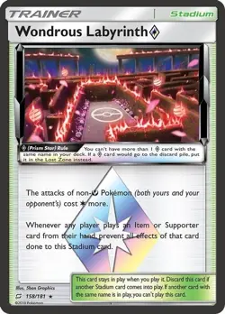 Wondrous Labyrinth Prism Star - 158/181 - Pokemon Team Up Sun Moon Rare Card NM - Image 1