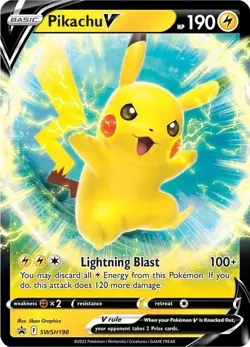 Pikachu V - SWSH198 - Promo Pokemon Oversized Jumbo Ultra Rare Card NM - Image 1