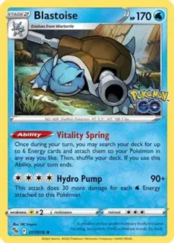 Blastoise - 017/078 - Pokemon Go Sword & Shield Holo Rare Card NM - Image 1