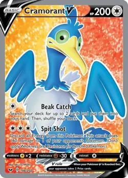 Cramorant V - 198/202 - Pokemon Sword & Shield Base Set Full Art Rare Card NM - Image 1