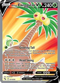 Alolan Exeggutor V - 071/078 - Pokemon Go Sword & Shield Full Art Rare Card NM - Image 1