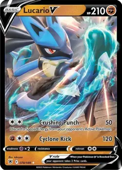 Lucario V - 078/189 - Pokemon Astral Radiance Sword & Shield Ultra Rare Card NM - Image 1