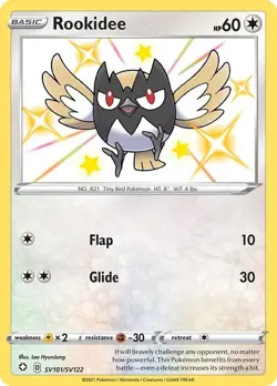 Rookidee - SV101/SV122 - Pokemon Shining Fates Sword Shield Shiny Rare Card NM - Image 1