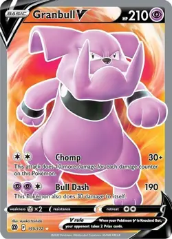 Granbull V - 159/172 - Pokemon Brilliant Stars Sword Shield Full Art Card NM - Image 1