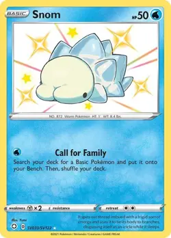 Snom - SV033/SV122 - Pokemon Shining Fates Sword Shield Shiny Rare Card NM - Image 1