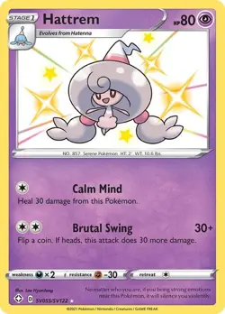 Hattrem - SV055/SV122 - Pokemon Shining Fates Sword Shield Shiny Rare Card NM - Image 1