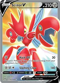 Scizor V - 183/189 - Pokemon Darkness Ablaze Sword & Shield Full Art Card NM - Image 1