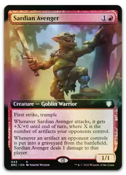 Sardian Avenger (Extended Art) #43 (Foil) (NM) Brothers' War BRC Magic MTG - Image 1