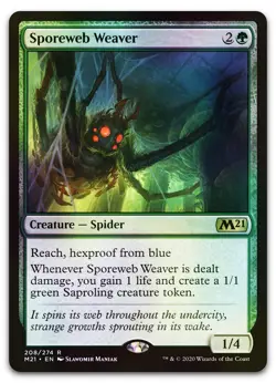 Sporeweb Weaver #208 (Foil) (NM) Core Set 2021 M21 Magic MTG - Image 1