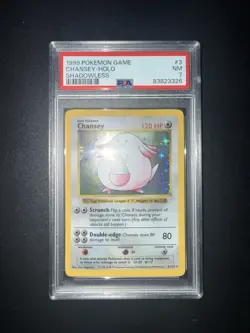 1999 Pokemon #3 Chansey Holo Shadowless PSA 7 NM - Image 1