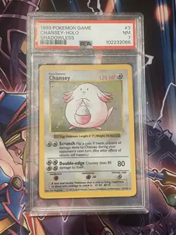 PSA 7 CHANSEY #3 shadowless holo - Base Set 1999 WOTC Pokemon Card - Image 1