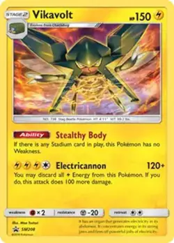 Vikavolt - SM208 - Pokemon Sun & Moon Promo Holo Rare Card MP - Image 1