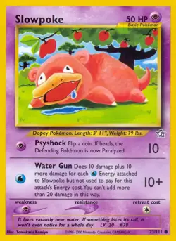 Slowpoke - 73/111 - Pokemon Neo Genesis Unlimited Card WOTC HP - Image 1