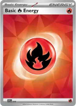 Fire Energy - SVE010 - Pokemon Stellar Crown Holo Card NM - Image 1