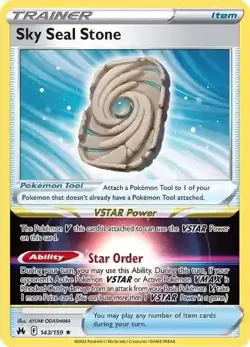 Sky Seal Stone - 143/159 - Pokemon Crown Zenith Sword & Shield Holo Rare Card NM - Image 1