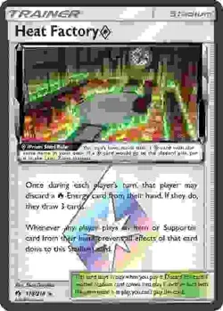 Heat Factory Prism Star - 178/214 - Pokemon Lost Thunder Sun & Moon Rare Card NM - Image 1