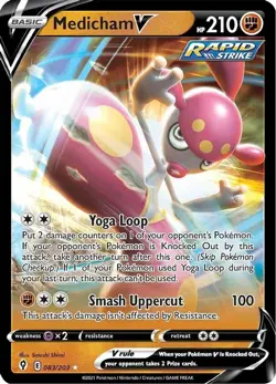Medicham V - 083/203 - Pokemon Evolving Skies Sword & Shield Ultra Rare Card NM - Image 1