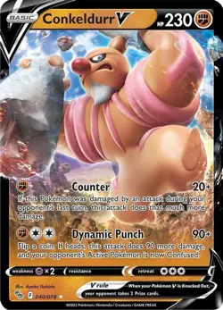 Conkeldurr V - 040/078 - Pokemon Go Sword & Shield Ultra Rare Card NM - Image 1