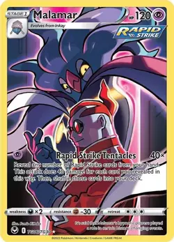 Malamar - TG06/TG30 - Pokemon Silver Tempest Trainer Gallery Holo Card NM - Image 1
