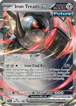 Iron Treads ex - 066/091 - Pokemon Paldean Fates Ultra Rare Card NM - Image 1