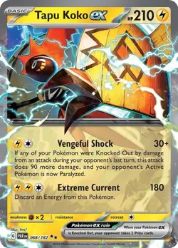 Tapu Koko ex - 068/182 - Pokemon Paradox Rift Ultra Rare Card NM - Image 1