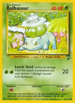 Bulbasaur - 67/130 - Pokemon Base Set 2 Card WOTC LP - Image 1