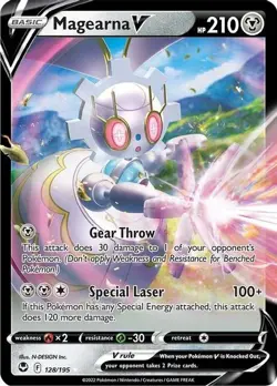 Magearna V - 128/195 - Pokemon Silver Tempest Sword & Shield Ultra Rare Card NM - Image 1