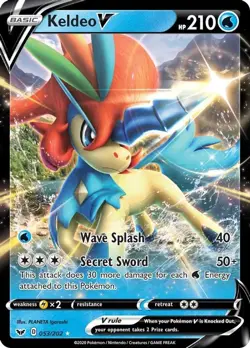 Keldeo V - 053/202 - Pokemon Sword & Shield Base Set Ultra Rare Card NM - Image 1