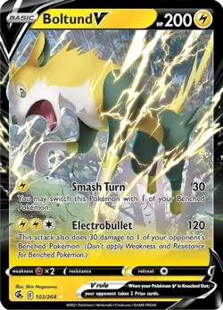 Boltund V - 103/264 - Pokemon Fusion Strike Sword & Shield Ultra Rare Card NM - Image 1