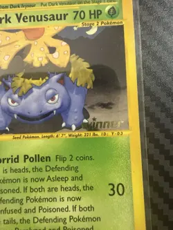 Dark Venusaur #7 Best Of Promo “Winner” STAMPED Rare!! - Image 5