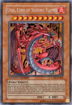 Yugioh! MP Uria, Lord of Searing Flames - CT03-EN005 - Secret Rare - Limited Edi - Image 1